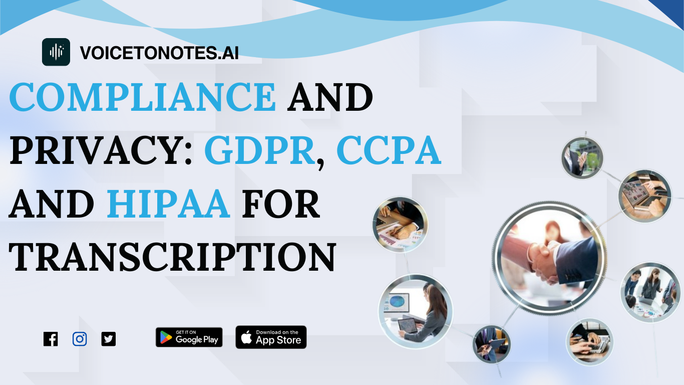 COMPLIANCE AND PRIVACY: GDPR, CCPA AND HIPAA FOR TRANSCRIPTION